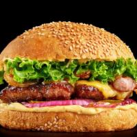Cajun Burger · Juicy, grilled beef burger, our spicy Cajun seasoning, with fresh lettuce, tomatoes, pickles...