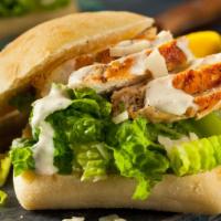 Honey Mustard Chicken & Mozzarella Hot Grilled Hero · Tender grilled chicken, fresh mozzarella, roasted red peppers, fresh lettuce and tomatoes on...