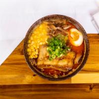 Spicy Tonkotsu Miso · Chashu pork, ground pork, onion, bean sprouts, bamboo shoot, soy sauce egg, scallion, sesame...