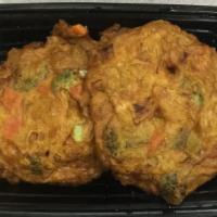 Vegetable Egg Foo Young · Served with white rice.