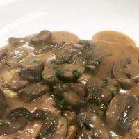 Veal Marsala (3 Pcs) · Veal Scallopini served with Mushrooms in a Marsala Wine Sauce.