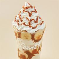 Bananas Foster Sundae Dasher®  · Layers of bananas, vanilla or chocolate ice cream and caramel topped with whipped cream.