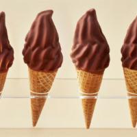Brown Bonnet® Cone (4 Pack) · Soft ice cream dipped in Brown Bonnet®, and served on a sugar cone.