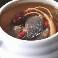 Ginseng Black Bone Chicken Turtle Soup (For 1 Person) 人参乌鸡甲鱼汤 （盅） · 