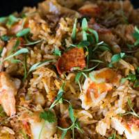 Lobster Fried Rice · Kimchi, shallots.
