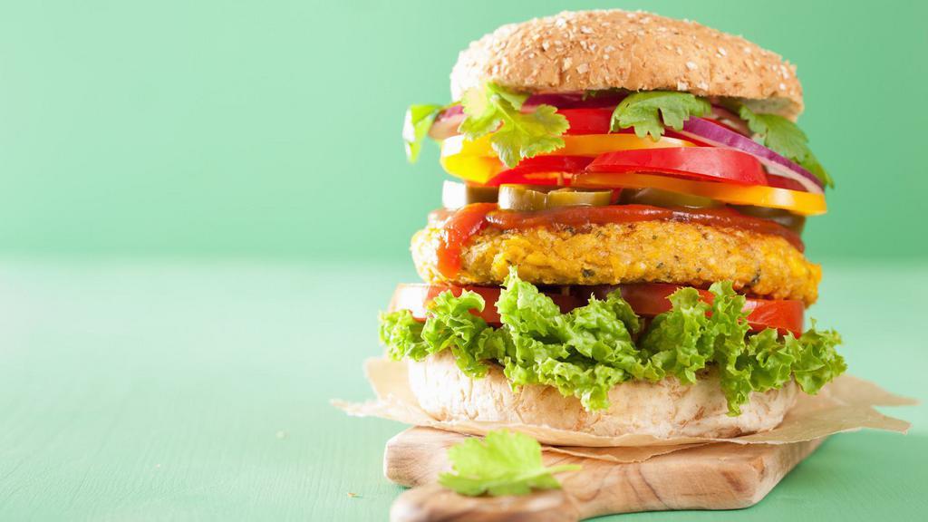 Veggie Burger · Delicious 1/2 pound Veggie Burger.
