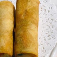 Vegetable Spring Roll (2) · stuffed with vegetables. Comes with a sweet and sour dipping sauce. 2 rolls per order.