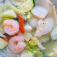 Seafood Noodle Or Udon Soup · 