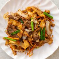Chow Fun · Assorted veggies (no bean sprouts), wide-flat rice noodles, stir-fried, seasoned, and choice...
