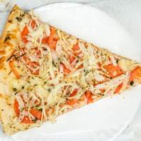 Fresh Tomatoes & Onions Pizza · 8 slices.