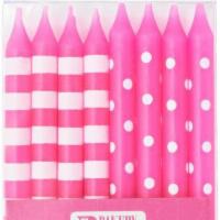 Pink Stripes & Dots Specialty Candles · These candles are perfect for any age.  Pink with white stripes and polka dots.