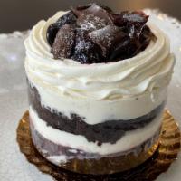 Black Forest Naked Individual · Chocolate cake with black cherry and vanilla buttercream.
