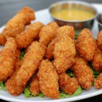 Chicken Strips · Five pieces of crispy Chicken Strips battered and fried to perfection.