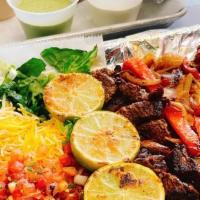 Fajita Fiesta For 2 · Comes with components and sides to BYO 8 fajitas, two choices protein, 8 hot flour tortillas...