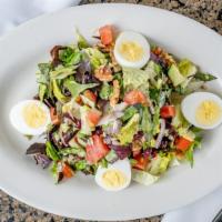 Healthy Chopped Salad · Mixed greens, sunflower seeds, dried cranberries, wheat berries, hard-boiled egg, walnuts, o...
