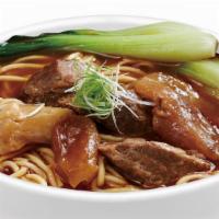 Braised Beef & Tendon Noodle Soup紅燒半筋半肉牛肉麵 · Beef noodle soup is a Taiwanese noodle soup made braised beef, beef tendon, beef broth, vege...