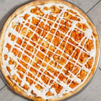 Buffalo Chicken Pizza · Grilled chicken marinated in buffalo sauce and ranch.