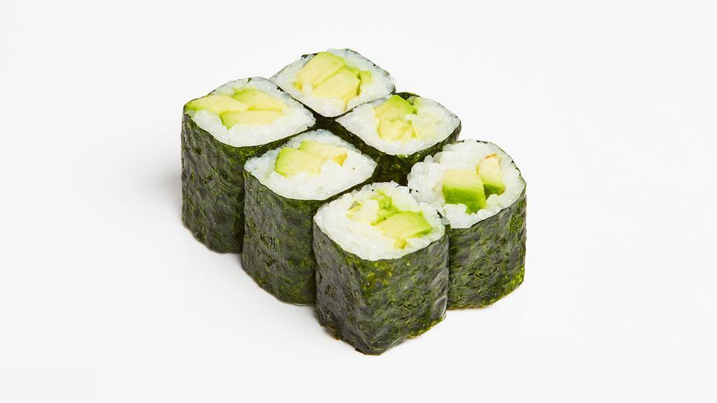 Avocado Roll · Avocado with sushi rice wrapped in nori.