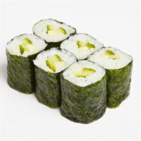 Cucumber Roll · Cucumber with sushi rice wrapped in nori.