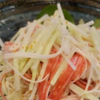 Kani Salad · Favorites. Japanese crab stick, cucumber, kewpie mayo, sesame seeds.