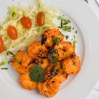 Shrimp Tandoori · Big, juicy, fresh, firm and perfectly grilled shrimp made with a mélange of Indian spices