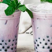 Taro Bubble Tea · Served with ice