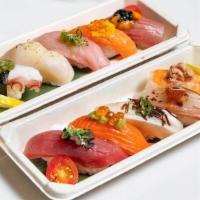 Sushi Entree · 10 Pcs Sushi + 1 Roll