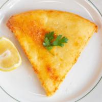 Saganaki · Pan fried cheese.