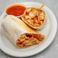 Buffalo Chicken Wrap · Buffalo Chicken Cutlet with lettuce, tomato, onion and blue cheese in a wrap