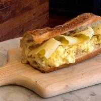 Egg&Cheese · 2 organic scrambled eggs, swiss cheese olive oil salt and pepper.