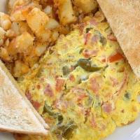 Western Omelet · Pepper, Onion & Ham. Includes toast & home fries