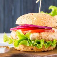 The Turkey Burger · Fresh cooked turkey patty topped with lettuce, tomatoes and onions.