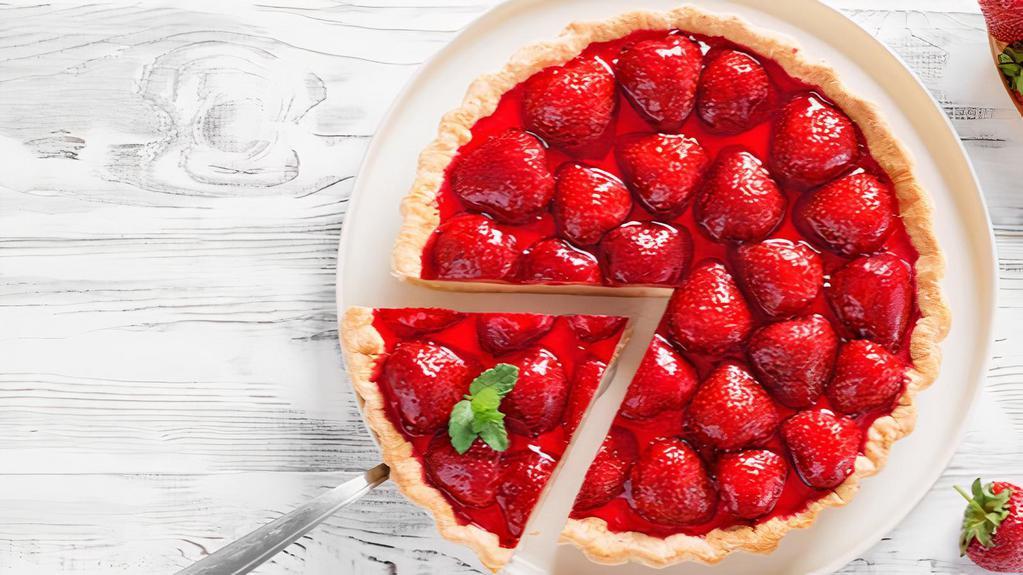 Strawberry Cheesecake · Fresh slice of strawberry cheesecake.