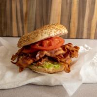 Blt · Bacon, Lettuce, and Tomato on a bagel of your choice!