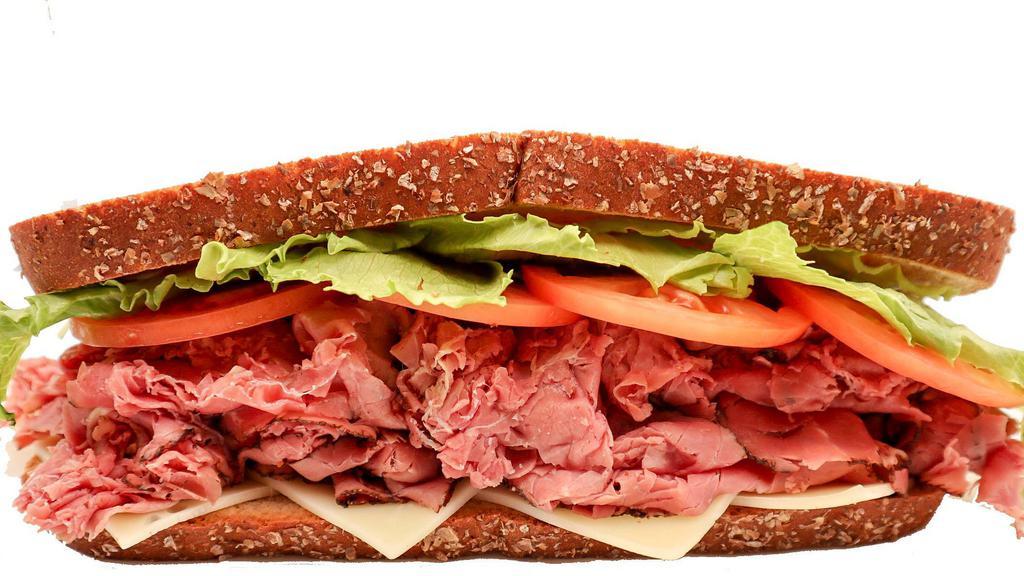 Whole Roast Beef Giant Deli Sandwich · The Roast Beef Giant Deli sandwich features premium, freshly sliced roast beef, your choice of New York Bakery bread, and toppings. Made just the way you like it!
