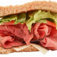 Half Roast Beef Giant Deli Sandwich · Made with premium, freshly sliced roast beef. Your choice of New York bakery bread, and topp...