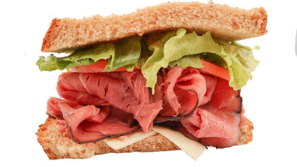 Half Roast Beef Giant Deli Sandwich · Made with premium, freshly sliced roast beef. Your choice of New York bakery bread, and toppings. Made just the way you like it!