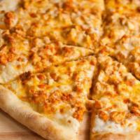 Buffalo Chicken · Made with chunks of grilled chicken, shredded mozzarella cheese, Buffalo hot sauce and bleu ...