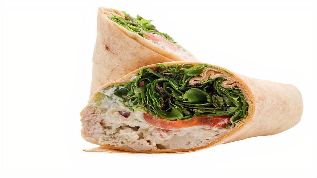 Chicken Salad Wrap · Pick this wrap and you wont regret it! You will enjoy every bite of our Chicken Salad wrap. Loaded with chicken salad and your favorite toppings.
