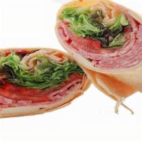 Salami Wrap · Our beyond enjoyable Salami wrap which features freshly sliced premium Salami piled high ont...