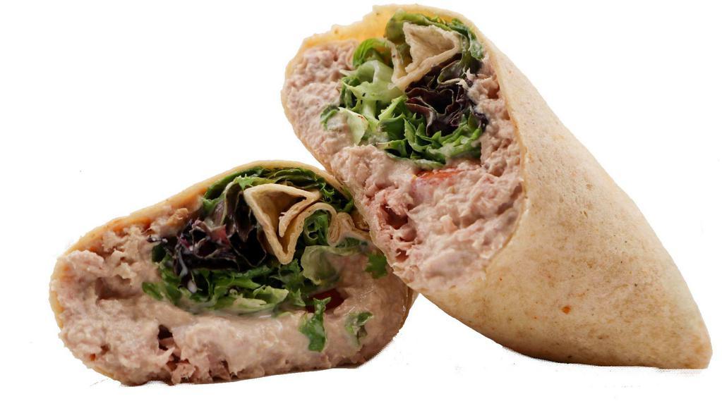 Tuna Salad Wrap · Be sure to try our tasty Tuna Salad wrap! Select your wrap, filled with tuna salad and your choice of fixings to go along with it! Take a bite and enjoy