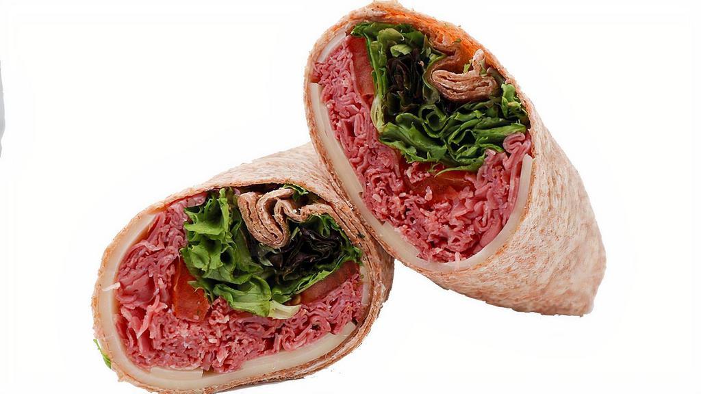 Pastrami Wrap · Choose your favorite wrap, filled with freshly sliced savory pastrami and loaded with your favorite toppings.