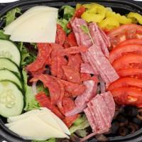 Antipasto · Arcadian Lettuce, Cucumber, Green Pepper, Tomatoes, Banana Peppers, Olives, Onions, Salami, ...