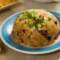 Sticky Rice With Chinese Sausage · Steamed sweet rice mixed with Chinese sausage and minced pork. (1 order).