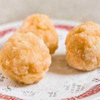 Fried Shrimp Ball · 3 pieces of minced shrimp balls fried and served with dipping sauce. (Gluten-free)