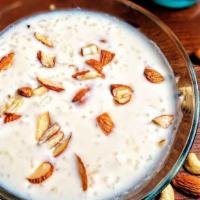 Kheer · Indian delicacy sweet dish. Made from milk, vermicelli, and rice, garnished with nuts.