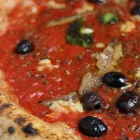Puttanesca · tomato sauce, anchovies, Gaeta olives, fresh garlic, oregano, basil
