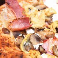 Vesuvio · (stuffed pizza) INSIDE: fresh ricotta, salami 
ON TOP: tomato sauce, fresh mozzarella, cooke...