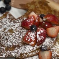 French Batter'D Croissant  · HOUSE MADE NUTELLA MASCARPONE + FRESH BERRIES + POWDERED SUGAR