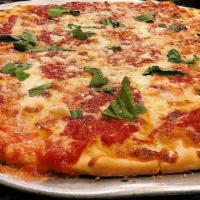 Margherita Pie  · Olive Oil, Plum Tomato, Fresh Basil & a Blend of Cheeses